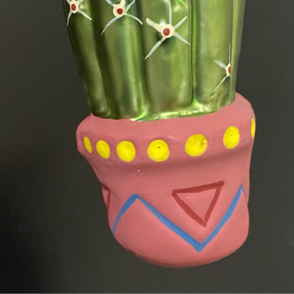 Vintage Handblown Mercury Glass Potted Cactus Christmas Tree Ornament Germany - Picture 10 of 13